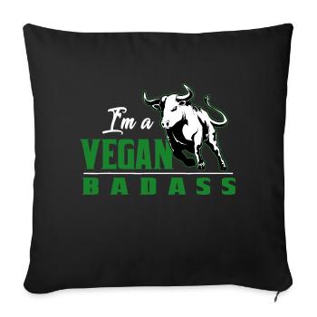 vegan gift fruit saying eco cool vegetarian - Sofa pillowcase 17,3'' x 17,3'' (45 x 45 cm) - black - Front
