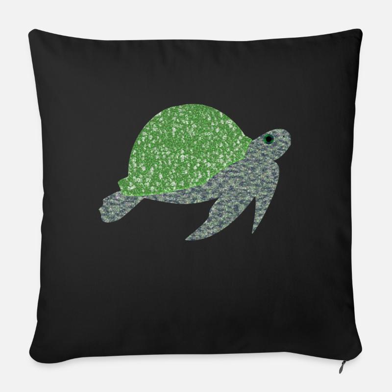 Schildkröte - Sofakissenbezug 45 x 45 cm - Schwarz