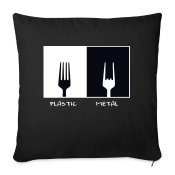 Plastic Metal. Metal Fan Fork Gift Music - Sofa pillowcase 17,3'' x 17,3'' (45 x 45 cm) - black - Front
