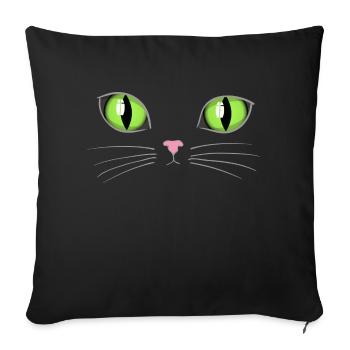 Cat's eyes - Sofa pillowcase 17,3'' x 17,3'' (45 x 45 cm) - black - Front