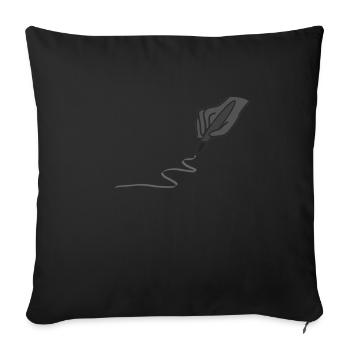 Drawing Brushes - Sofa pillowcase 17,3'' x 17,3'' (45 x 45 cm) - black - Front