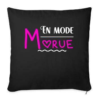 En mode morue cadeau humour femme provoque - Housse de coussin décorative 45 x 45 cm - noir - Devant