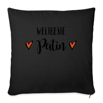 Weltbeste Patin Patentante Tante Taufe Geburt - Sofakissenbezug 45 x 45 cm - Schwarz - Vorne