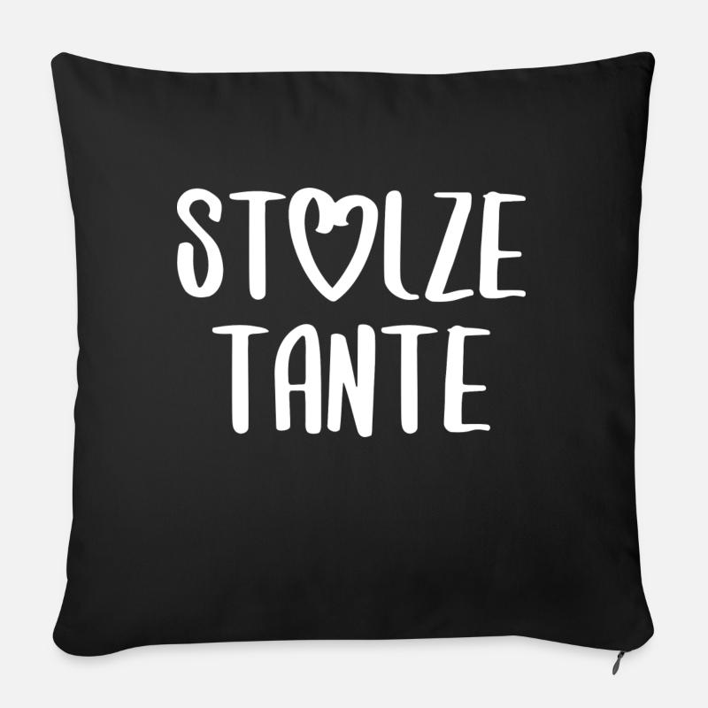 Stolze Tante Spruch Familie Verwandschaaft Schrift - Sofakissenbezug 45 x 45 cm - Schwarz