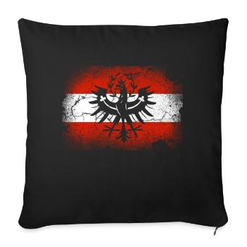 Tyroliens Armoiries de l’aigle Autriche Tyrol drapeau - Housse de coussin décorative 45 x 45 cm - noir - Devant