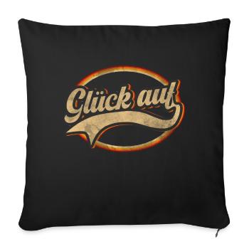 Glück auf - Sofakissenbezug 45 x 45 cm - Schwarz - Vorne