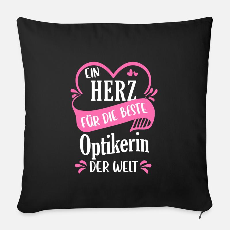 Optiker Optikerin Augenoptiker Augen Beruf Spruch - Sofakissenbezug 45 x 45 cm - Schwarz