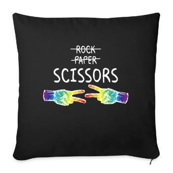 Rock Paper Scissors LGBTQ Pride Month Lesbian - Housse de coussin décorative 45 x 45 cm - noir - Devant