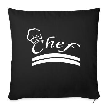 Cuisine cuisine cuisine cuisine Food Kitchen - Housse de coussin décorative 45 x 45 cm - noir - Devant