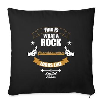 C'est une petite-fille du rock - Housse de coussin décorative 45 x 45 cm - noir - Devant