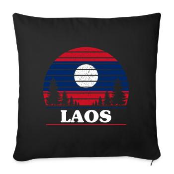 Laos - Sofa pillowcase 17,3'' x 17,3'' (45 x 45 cm) - black - Front