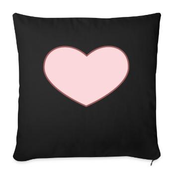 Heart Pink - Sofa pillowcase 17,3'' x 17,3'' (45 x 45 cm) - black - Front