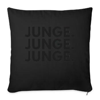 Junge Junge Junge lustiges Statement Kranplätze - Sofakissenbezug 45 x 45 cm - Schwarz - Vorne