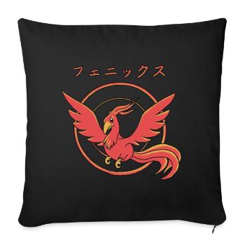 Kawaii Phoenix - Sofa pillowcase 17,3'' x 17,3'' (45 x 45 cm) - black - Front