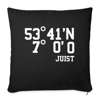 Juist Coordinates North Sea Island Holiday Gift - Sofa pillowcase 17,3'' x 17,3'' (45 x 45 cm) - black - Front