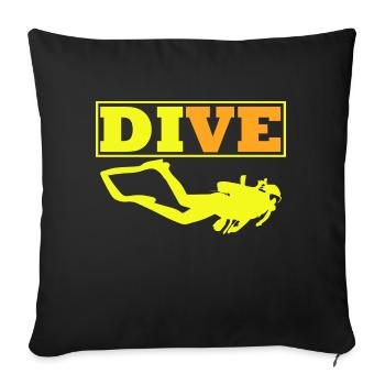 Diving Dive plonger - Housse de coussin décorative 45 x 45 cm - noir - Devant