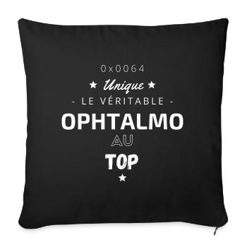 Le véritable ophtalmo au top - Housse de coussin décorative 45 x 45 cm - noir - Devant