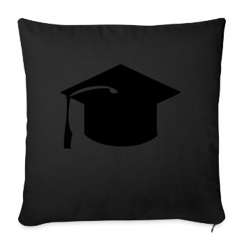 Student Hat - Sofa pillowcase 17,3'' x 17,3'' (45 x 45 cm) - black - Front