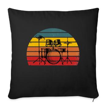 Drums Drummer Vintage Drummer Gift - Sofa pillowcase 17,3'' x 17,3'' (45 x 45 cm) - black - Front