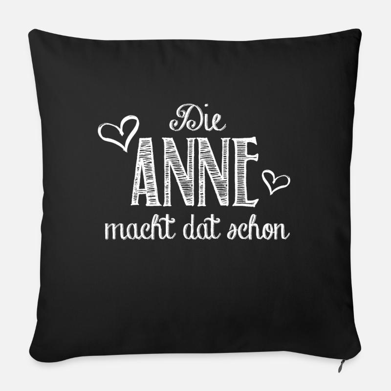 Anne - Sofakissenbezug 45 x 45 cm - Schwarz
