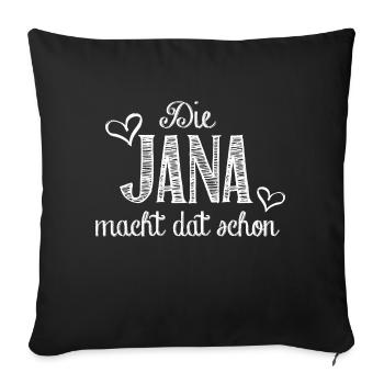 jana - Sofakissenbezug 45 x 45 cm - Schwarz - Vorne