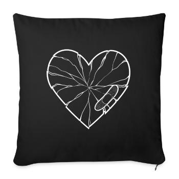 Broken heart print - Sofa pillowcase 17,3'' x 17,3'' (45 x 45 cm) - black - Front