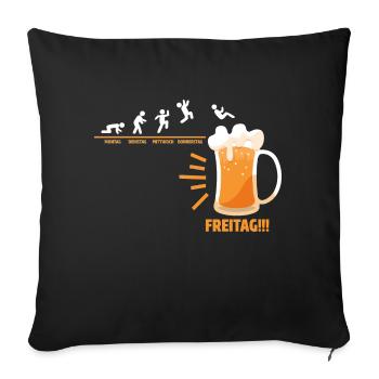 Montag Dienstag Mittwoch Donnerstag Freitag Bier - Sofakissenbezug 45 x 45 cm - Schwarz - Vorne