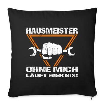 Hausmeister Hausverwaltung Heimwerker - Sofakissenbezug 45 x 45 cm - Schwarz - Vorne