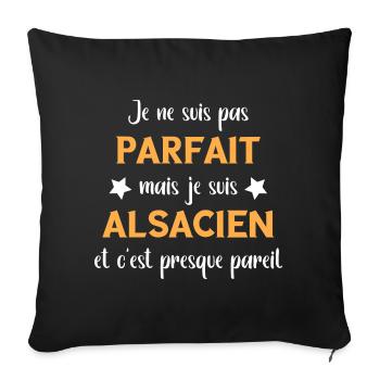 Je ne suis pas parfait mais alsacien - Housse de coussin décorative 45 x 45 cm - noir - Devant
