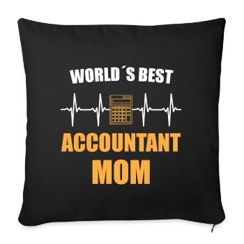 Accountant Mother Heartbeat - Sofa pillowcase 17,3'' x 17,3'' (45 x 45 cm) - black - Front