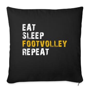 manger dormir Footvolley répéter - Housse de coussin décorative 45 x 45 cm - noir - Devant