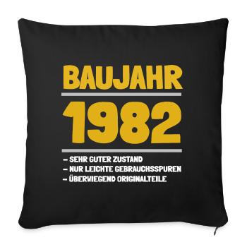 Die Geschenkidee für alle Jahrgang 1982 - Sofakissenbezug 45 x 45 cm - Schwarz - Vorne
