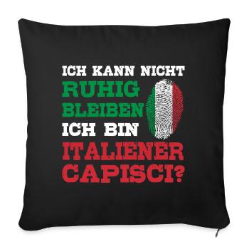 Typisch Italiener Italien Geste Capisci - Sofakissenbezug 45 x 45 cm - Schwarz - Vorne