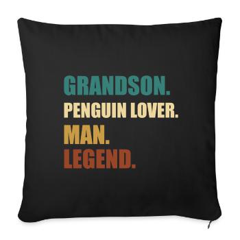 Légende du petit-fils pingouin - Housse de coussin décorative 45 x 45 cm - noir - Devant