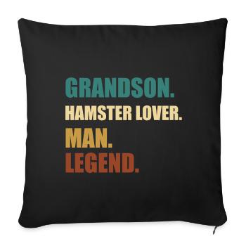 Hamster Grandson Legend - Sofa pillowcase 17,3'' x 17,3'' (45 x 45 cm) - black - Front