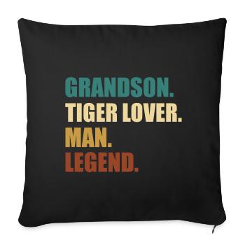 Tiger Grandchild Legend - Sofa pillowcase 17,3'' x 17,3'' (45 x 45 cm) - black - Front