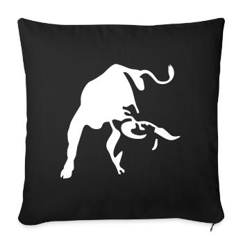 Art minimal de la silhouette de taureau - Housse de coussin décorative 45 x 45 cm - noir - Devant