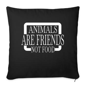 veganism sayings earth vegan meal funny quote joke - Sofa pillowcase 17,3'' x 17,3'' (45 x 45 cm) - black - Front