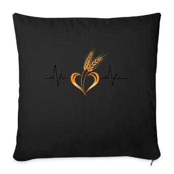 Love cereals with heart rate - Sofa pillowcase 17,3'' x 17,3'' (45 x 45 cm) - black - Front