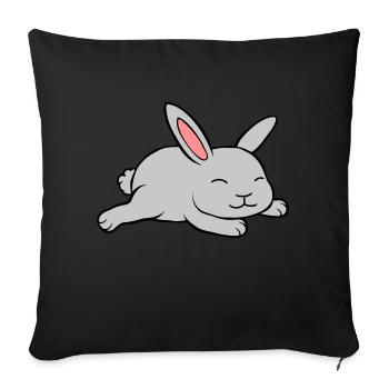 Petit lapin mignon - Housse de coussin décorative 45 x 45 cm - noir - Devant