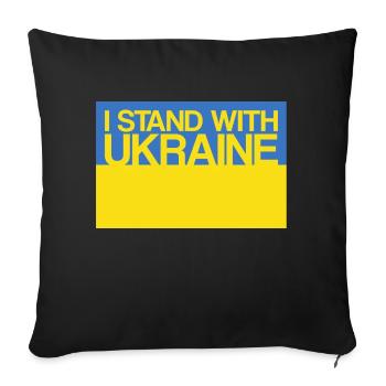I Stand With Ukraine Avec l'Ukraine Soutien Ukrain - Housse de coussin décorative 45 x 45 cm - noir - Devant