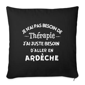Ardèche, Ardèche humour, je suis Ardéchois - Housse de coussin décorative 45 x 45 cm - noir - Devant