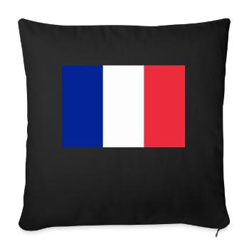Drapeau français / French flag - Housse de coussin décorative 45 x 45 cm - noir - Devant