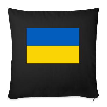 Drapeau Ukraine / Ukraine flag - Housse de coussin décorative 45 x 45 cm - noir - Devant