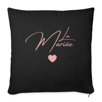 la mariée rose gold- t-shirt assorti - Housse de coussin décorative 45 x 45 cm - noir - Devant