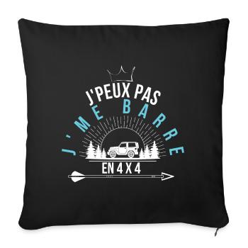 J'peux pas J'me Barre EN Voiture - Housse de coussin décorative 45 x 45 cm - noir - Devant