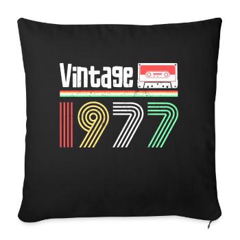 vintage année 1977 - Housse de coussin décorative 45 x 45 cm - noir - Devant