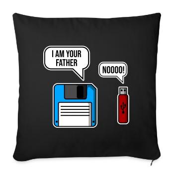 Retro Tech Vater Enthüllung - Sofakissenbezug 45 x 45 cm - Schwarz - Vorne
