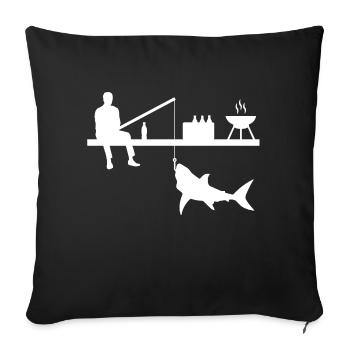 Pêche - Housse de coussin décorative 45 x 45 cm - noir - Devant