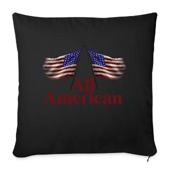 All American - Sofa pillowcase 17,3'' x 17,3'' (45 x 45 cm) - black - Front